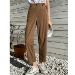 Shein | Dazy Highwaisted Straight Cropped Ankle Brown Cords